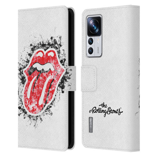 The Rolling Stones Licks Collection Distressed Look Tongue Leather Book Wallet Case Cover For Xiaomi 12T Pro