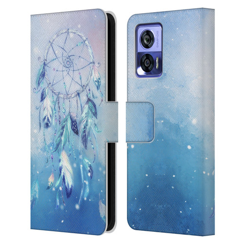 Simone Gatterwe Assorted Designs Blue Dreamcatcher Leather Book Wallet Case Cover For Motorola Edge 30 Neo 5G