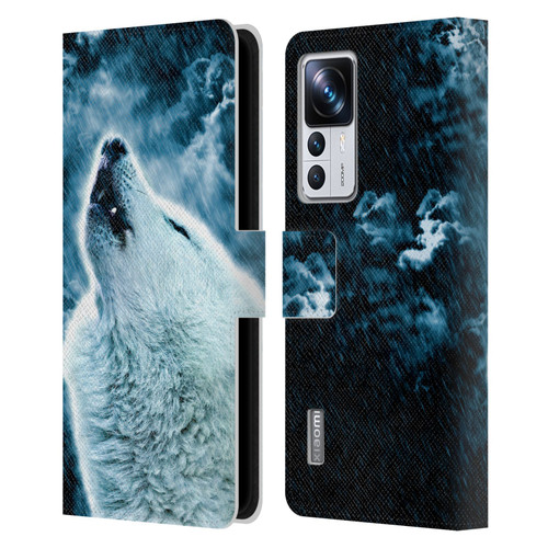 Simone Gatterwe Animals 2 Howling Wolf Leather Book Wallet Case Cover For Xiaomi 12T Pro