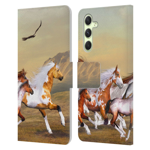 Simone Gatterwe Horses Wild Herd Leather Book Wallet Case Cover For Samsung Galaxy A54 5G