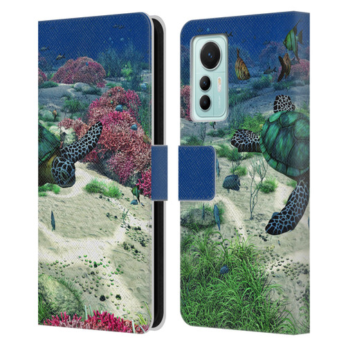 Simone Gatterwe Life In Sea Turtle Leather Book Wallet Case Cover For Xiaomi 12 Lite
