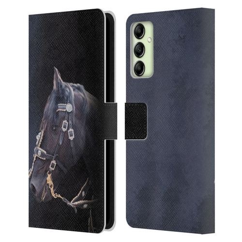 Simone Gatterwe Pegasus And Unicorns Friesian Horse Leather Book Wallet Case Cover For Samsung Galaxy A14 5G