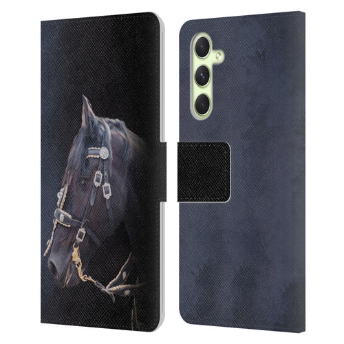 Simone Gatterwe Pegasus And Unicorns Friesian Horse Leather Book Wallet Case Cover For Samsung Galaxy A54 5G