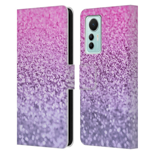 Monika Strigel Glitter Collection Lavender Pink Leather Book Wallet Case Cover For Xiaomi 12 Lite