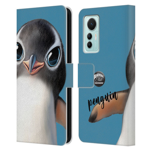 Animal Club International Faces Penguin Leather Book Wallet Case Cover For Xiaomi 12 Lite