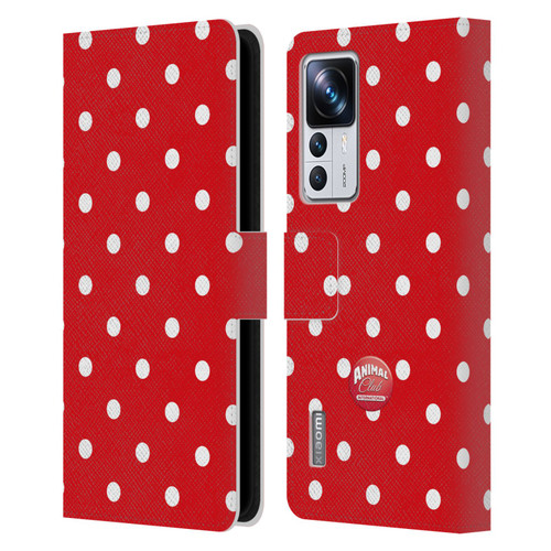 Animal Club International Patterns Polka Dots Red Leather Book Wallet Case Cover For Xiaomi 12T Pro