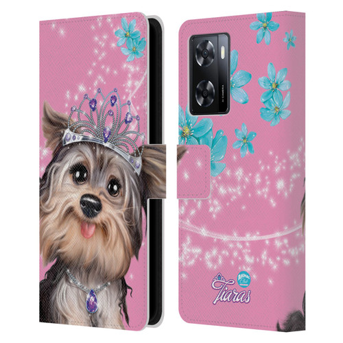 Animal Club International Royal Faces Yorkie Leather Book Wallet Case Cover For OPPO A57s