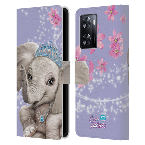 Animal Club International Royal Faces Elephant Leather Book Wallet Case Cover For OPPO A57s