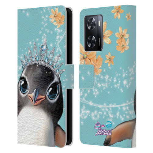 Animal Club International Royal Faces Penguin Leather Book Wallet Case Cover For OPPO A57s