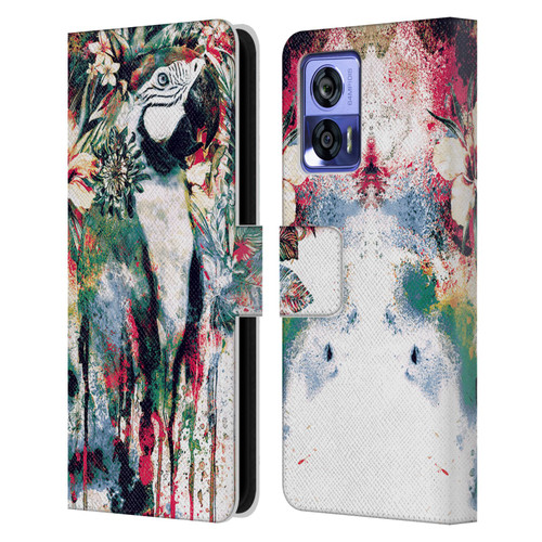 Riza Peker Animals Parrot Leather Book Wallet Case Cover For Motorola Edge 30 Neo 5G