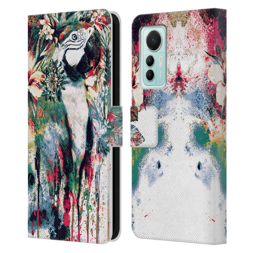 Riza Peker Animals Parrot Leather Book Wallet Case Cover For Xiaomi 12 Lite