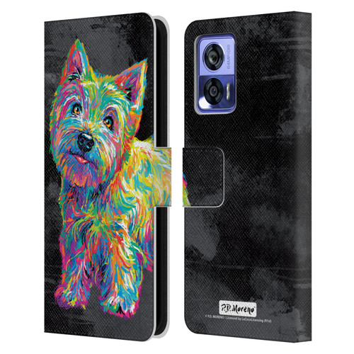 P.D. Moreno Animals II Marvin The Westie Dog Leather Book Wallet Case Cover For Motorola Edge 30 Neo 5G