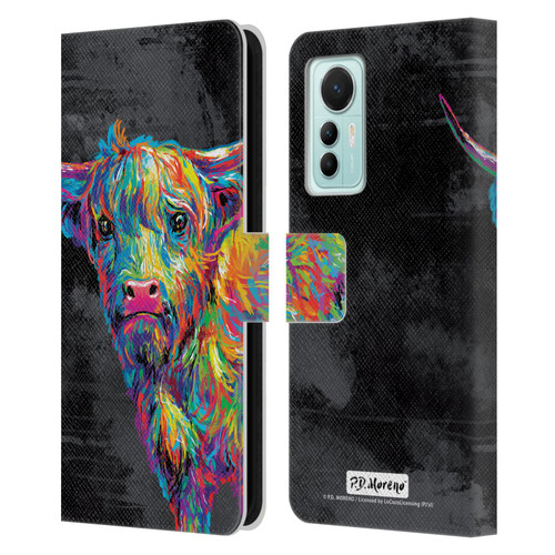 P.D. Moreno Animals II Reuben The Highland Cow Leather Book Wallet Case Cover For Xiaomi 12 Lite