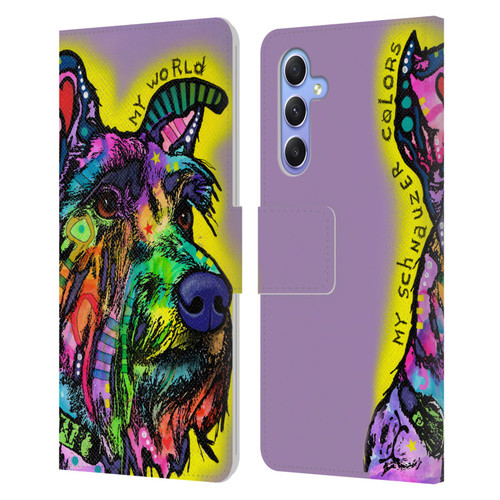 Dean Russo Dogs 3 My Schnauzer Leather Book Wallet Case Cover For Samsung Galaxy A34 5G