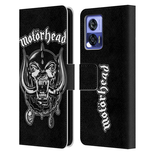 Motorhead Graphics Silver War Pig Leather Book Wallet Case Cover For Motorola Edge 30 Neo 5G