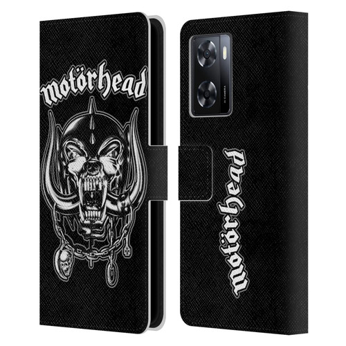 Motorhead Graphics Silver War Pig Leather Book Wallet Case Cover For OPPO A57s