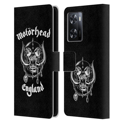 Motorhead Graphics England Leather Book Wallet Case Cover For OPPO A57s