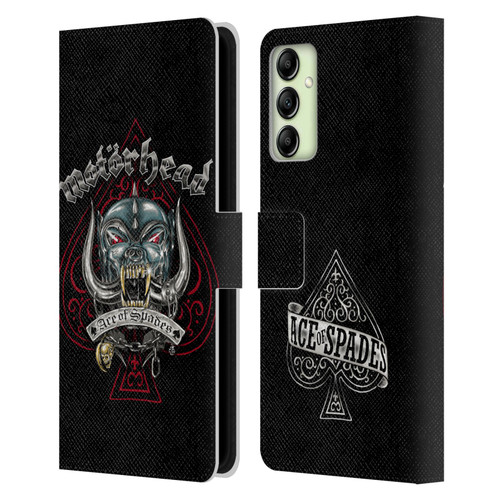 Motorhead Graphics Ace Of Spades Dog Leather Book Wallet Case Cover For Samsung Galaxy A14 5G