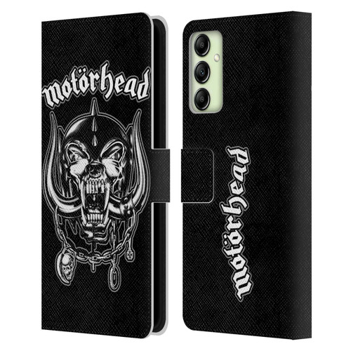 Motorhead Graphics Silver War Pig Leather Book Wallet Case Cover For Samsung Galaxy A14 5G