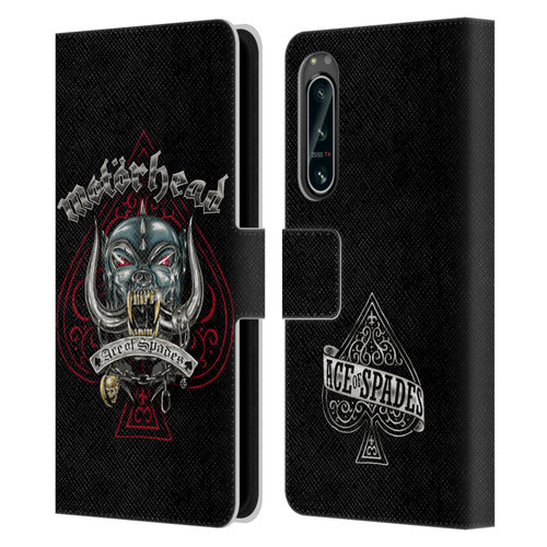 Motorhead Graphics Ace Of Spades Dog Leather Book Wallet Case Cover For Sony Xperia 5 IV