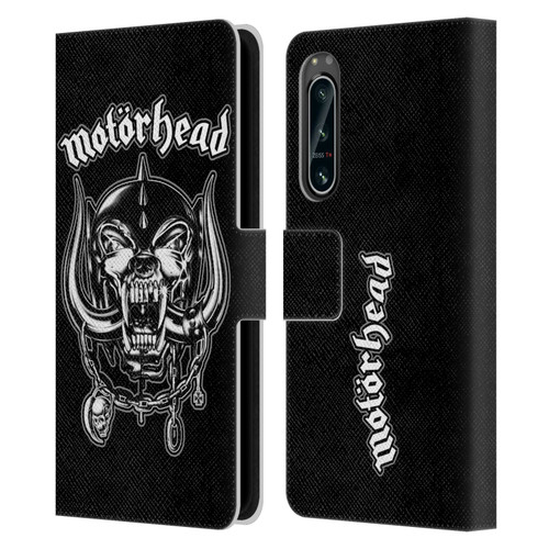 Motorhead Graphics Silver War Pig Leather Book Wallet Case Cover For Sony Xperia 5 IV