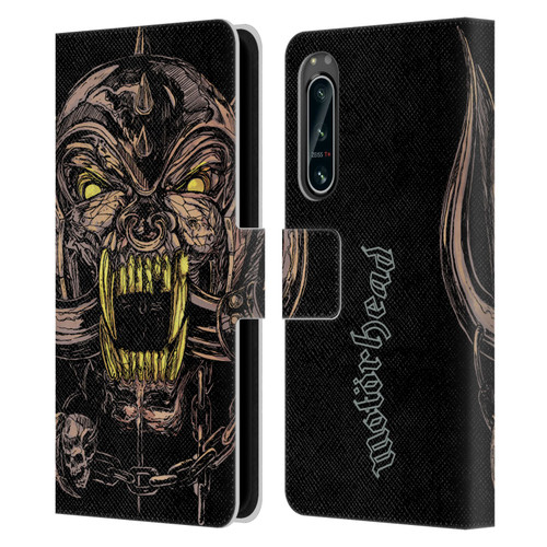 Motorhead Graphics Snaggletooth Leather Book Wallet Case Cover For Sony Xperia 5 IV