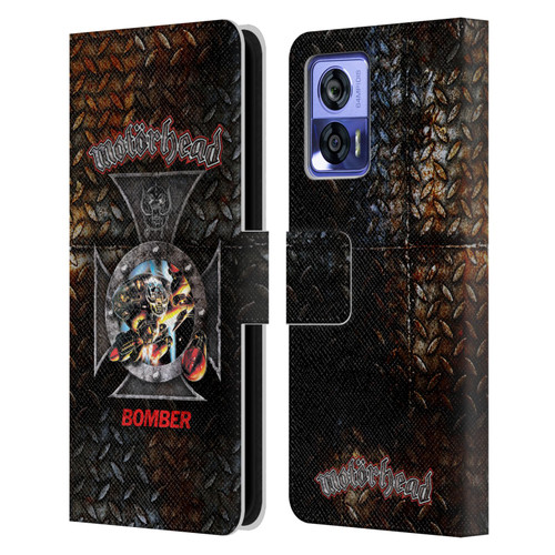 Motorhead Key Art Bomber Cross Leather Book Wallet Case Cover For Motorola Edge 30 Neo 5G