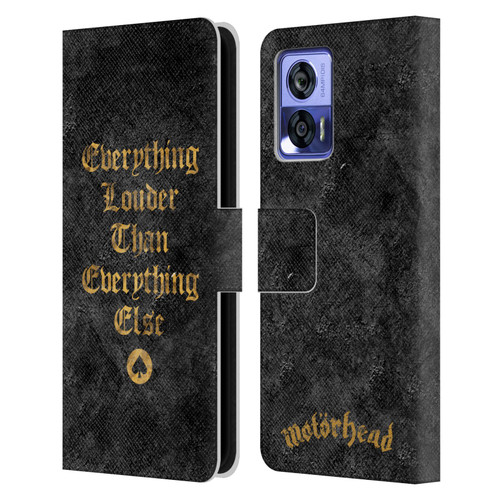 Motorhead Key Art Everything Louder Leather Book Wallet Case Cover For Motorola Edge 30 Neo 5G