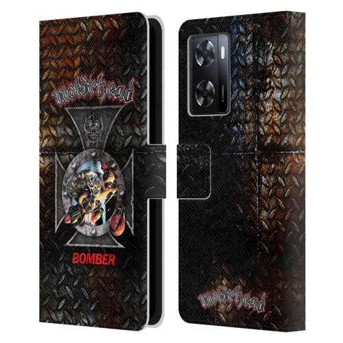 Motorhead Key Art Bomber Cross Leather Book Wallet Case Cover For OPPO A57s