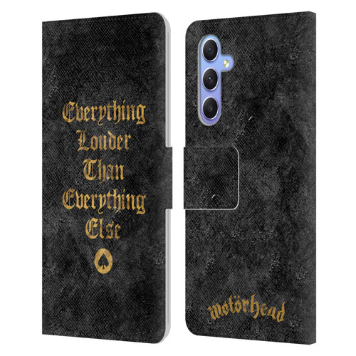 Motorhead Key Art Everything Louder Leather Book Wallet Case Cover For Samsung Galaxy A34 5G