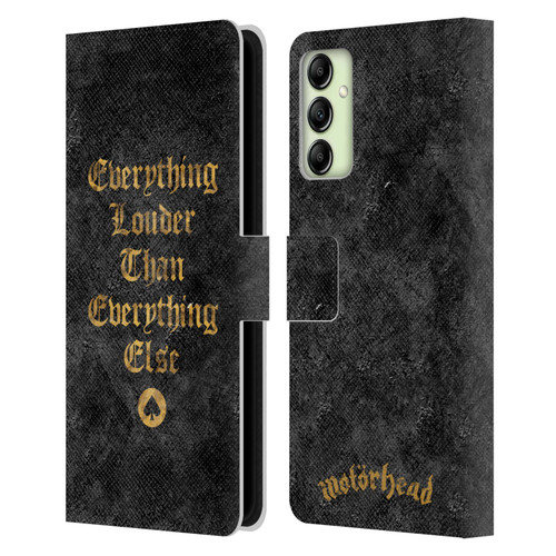 Motorhead Key Art Everything Louder Leather Book Wallet Case Cover For Samsung Galaxy A14 5G