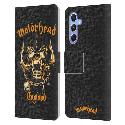 Motorhead Logo Warpig England Leather Book Wallet Case Cover For Samsung Galaxy A34 5G