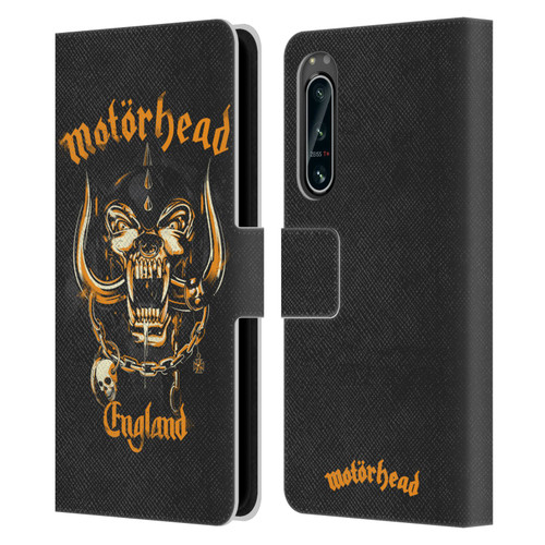 Motorhead Logo Warpig England Leather Book Wallet Case Cover For Sony Xperia 5 IV