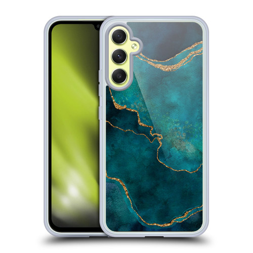 LebensArt Mineral Marble Glam Turquoise Soft Gel Case for Samsung Galaxy A34 5G