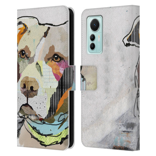 Michel Keck Dogs 3 Pit Bull Leather Book Wallet Case Cover For Xiaomi 12 Lite
