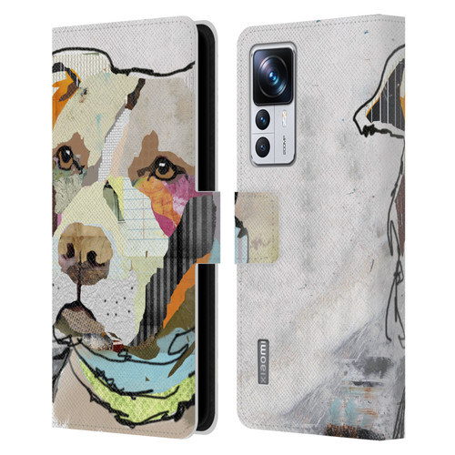 Michel Keck Dogs 3 Pit Bull Leather Book Wallet Case Cover For Xiaomi 12T Pro
