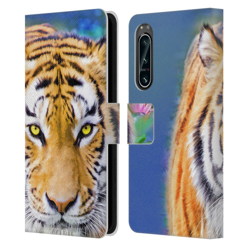 Aimee Stewart Animals Tiger Lily Leather Book Wallet Case Cover For Sony Xperia 5 IV