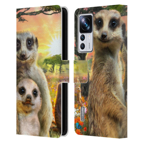 Aimee Stewart Animals Meerkats Leather Book Wallet Case Cover For Xiaomi 12T Pro