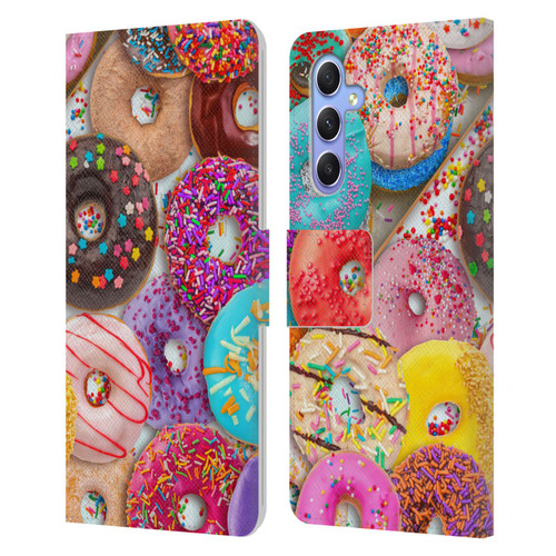 Aimee Stewart Colourful Sweets Donut Noms Leather Book Wallet Case Cover For Samsung Galaxy A34 5G