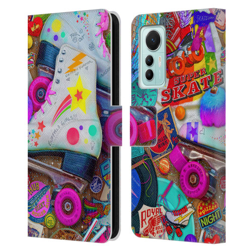 Aimee Stewart Colourful Sweets Skate Night Leather Book Wallet Case Cover For Xiaomi 12 Lite