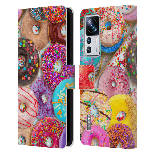 Aimee Stewart Colourful Sweets Donut Noms Leather Book Wallet Case Cover For Xiaomi 12T Pro