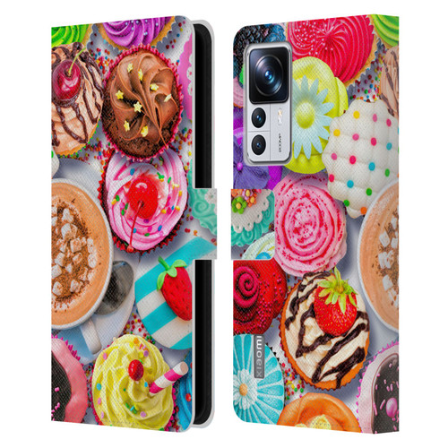 Aimee Stewart Colourful Sweets Cupcakes And Cocoa Leather Book Wallet Case Cover For Xiaomi 12T Pro