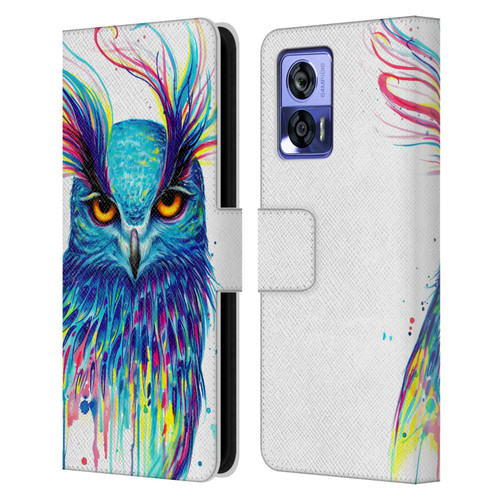 Pixie Cold Animals Into The Blue Leather Book Wallet Case Cover For Motorola Edge 30 Neo 5G