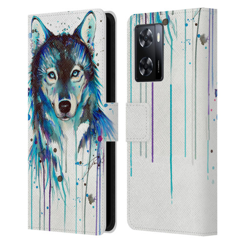 Pixie Cold Animals Ice Wolf Leather Book Wallet Case Cover For OPPO A57s