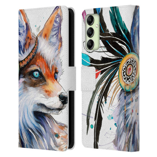 Pixie Cold Animals Fox Leather Book Wallet Case Cover For Samsung Galaxy A14 5G
