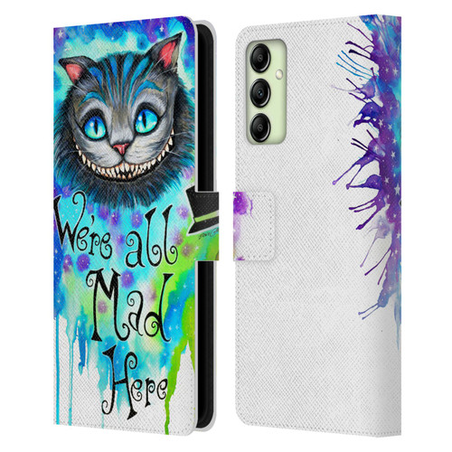 Pixie Cold Cats We Are All Mad Here Leather Book Wallet Case Cover For Samsung Galaxy A14 5G