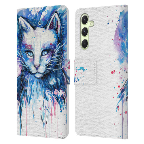 Pixie Cold Cats Space Leather Book Wallet Case Cover For Samsung Galaxy A54 5G