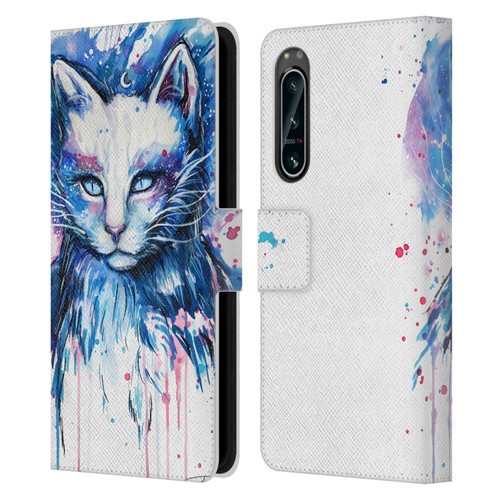 Pixie Cold Cats Space Leather Book Wallet Case Cover For Sony Xperia 5 IV