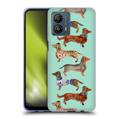 Cat Coquillette Animals Blue Dachshunds Soft Gel Case for Motorola Moto G53 5G