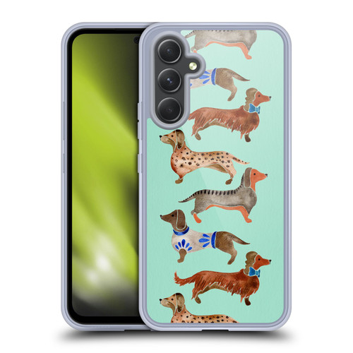 Cat Coquillette Animals Blue Dachshunds Soft Gel Case for Samsung Galaxy A54 5G